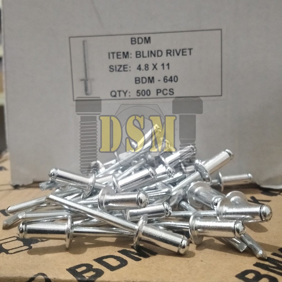 (100 PCS) Paku Rivet 4.8mm / Blind Rivet 640 (4,8x11)