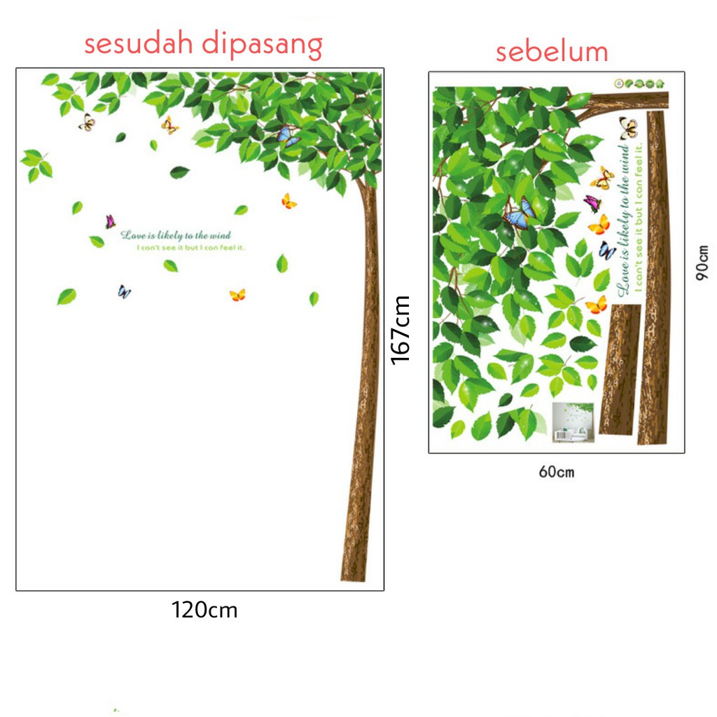 RELIZA WALLSTICKER 60X90 POHON HIJAU GREEN TREE AY886 OR JM7147