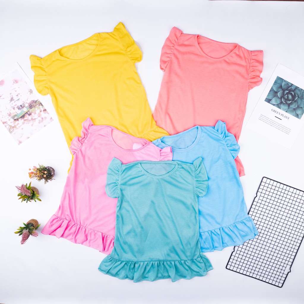 IL - DRESS RUFFLE ANAK / RUFFLE POLOS ANAK / DASTER ANAK LENGAN RUFFLE