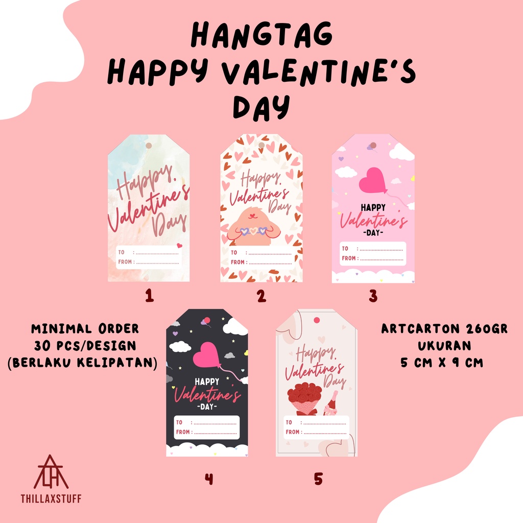 [KELIPATAN 30] HANGTAG VALENTINE HAPPY VALENTINES DAY | HADIAH VALENTINE GANTUNGAN VALENTINE