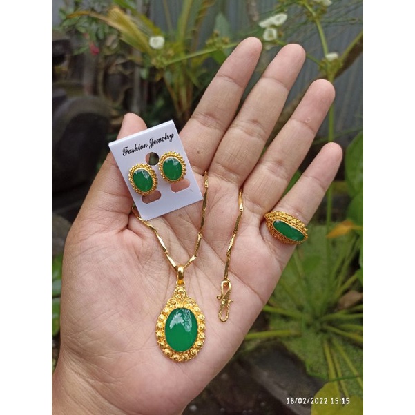 set perhiasan bali alpaka lapis emas