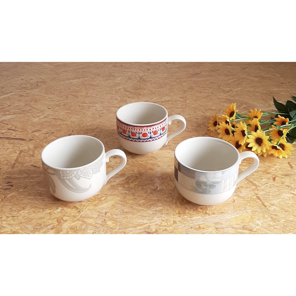 Cangkir Teh Keramik Motif / Cangkir Kopi Keramik / Cangkir Keramik Hias