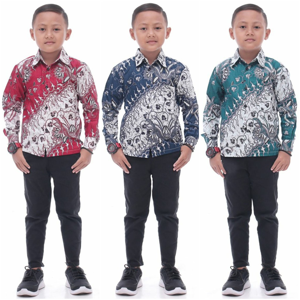  Kemeja  Batik Anak  Cowok Usia 2 10 Tahun  Modern Keren 