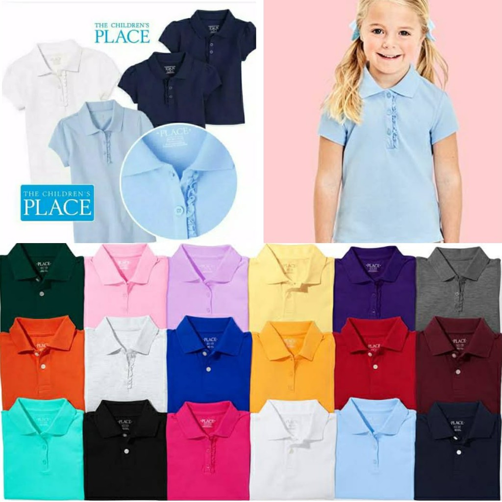 Kaos Kerah Polo Anak Perempuan Place Ruffle Tangan Pendek