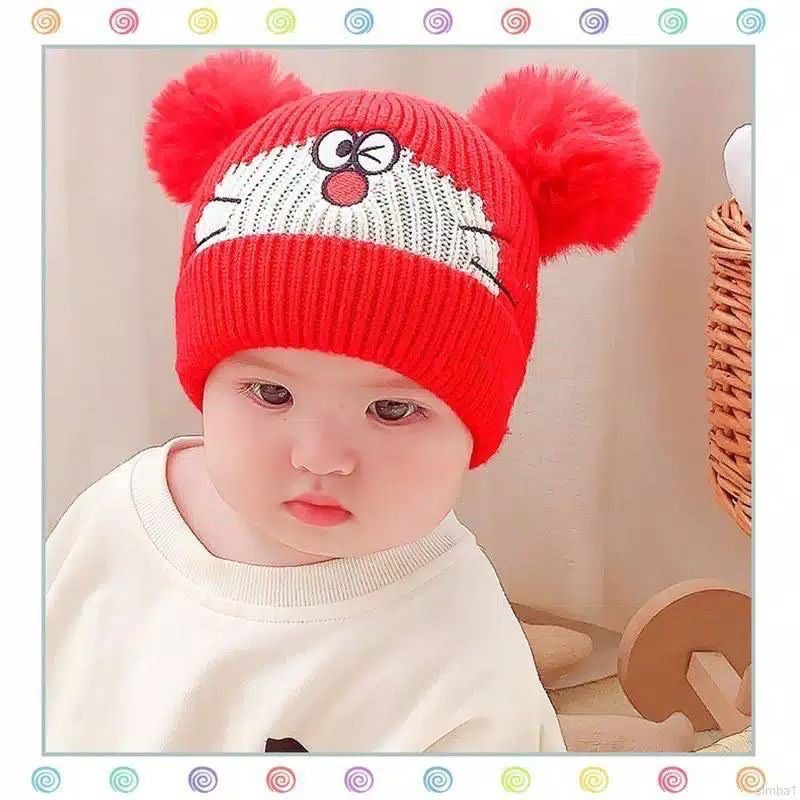 TOPI DORAEMON /Kupluk Doraemon 0-2tahun