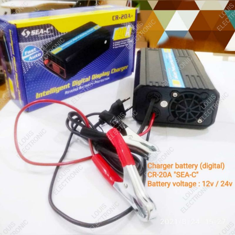 Alat Cas Baterai Chager Aki DC 12v 12 Volt Daya 20A SEA-C CR-20A+ / Cas Aki Mobil