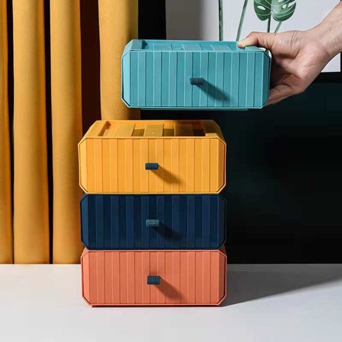 Kotak Barang Organizer Stackable Storage Box - HAP-276 - Putih