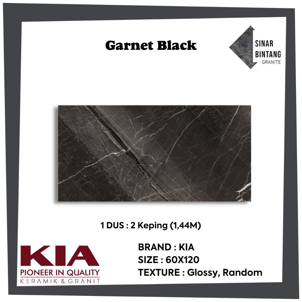 Granit 60X120 | Granit Lantai Garnet Black KIA