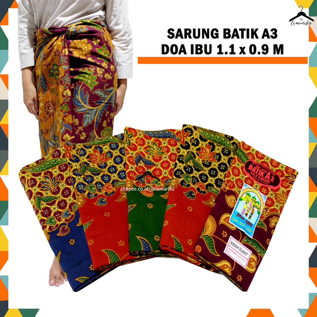 Sarung Batik A3 Solo Cirebon DOA IBU 1.1 x 0.9M