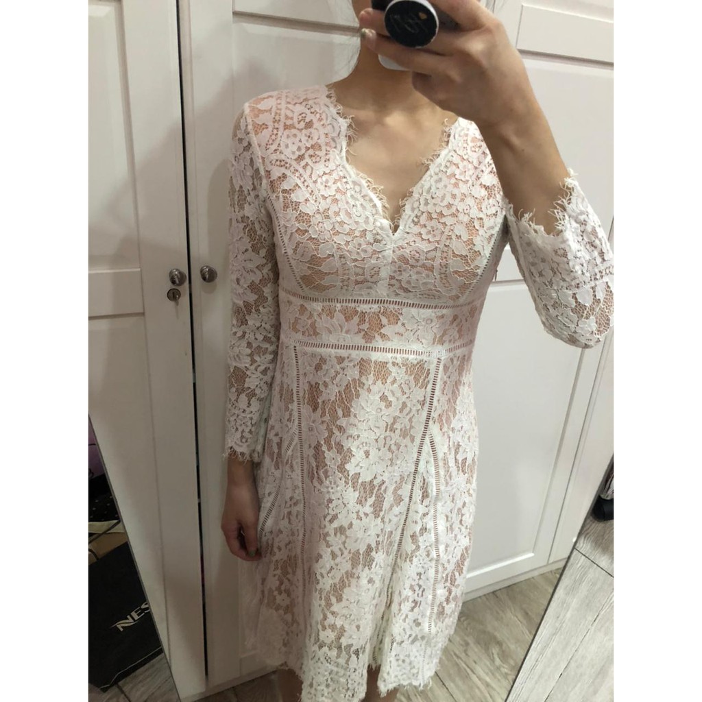 Jual Korean Lace White Dress (XSS) Shopee Indonesia