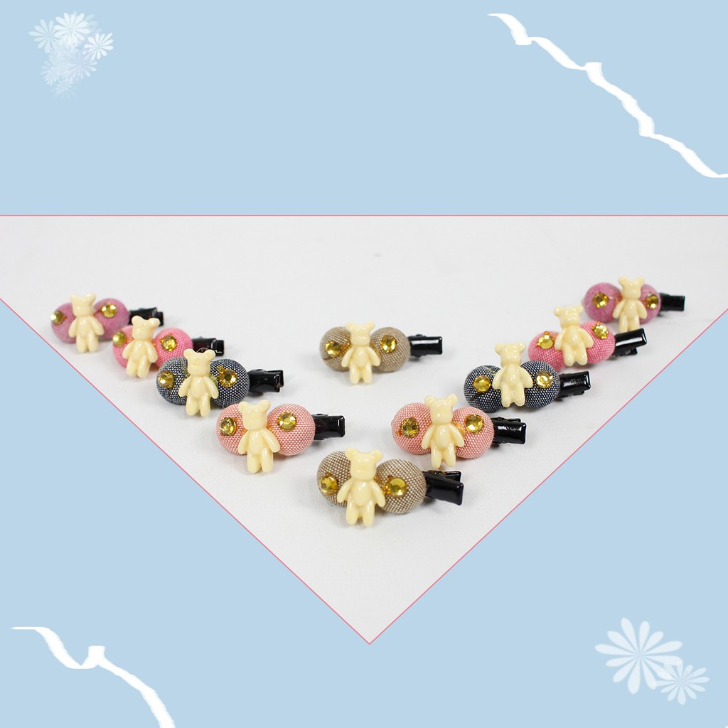 Jepit Rambut / Hair Clip Bear Permata Tengah M003 00A