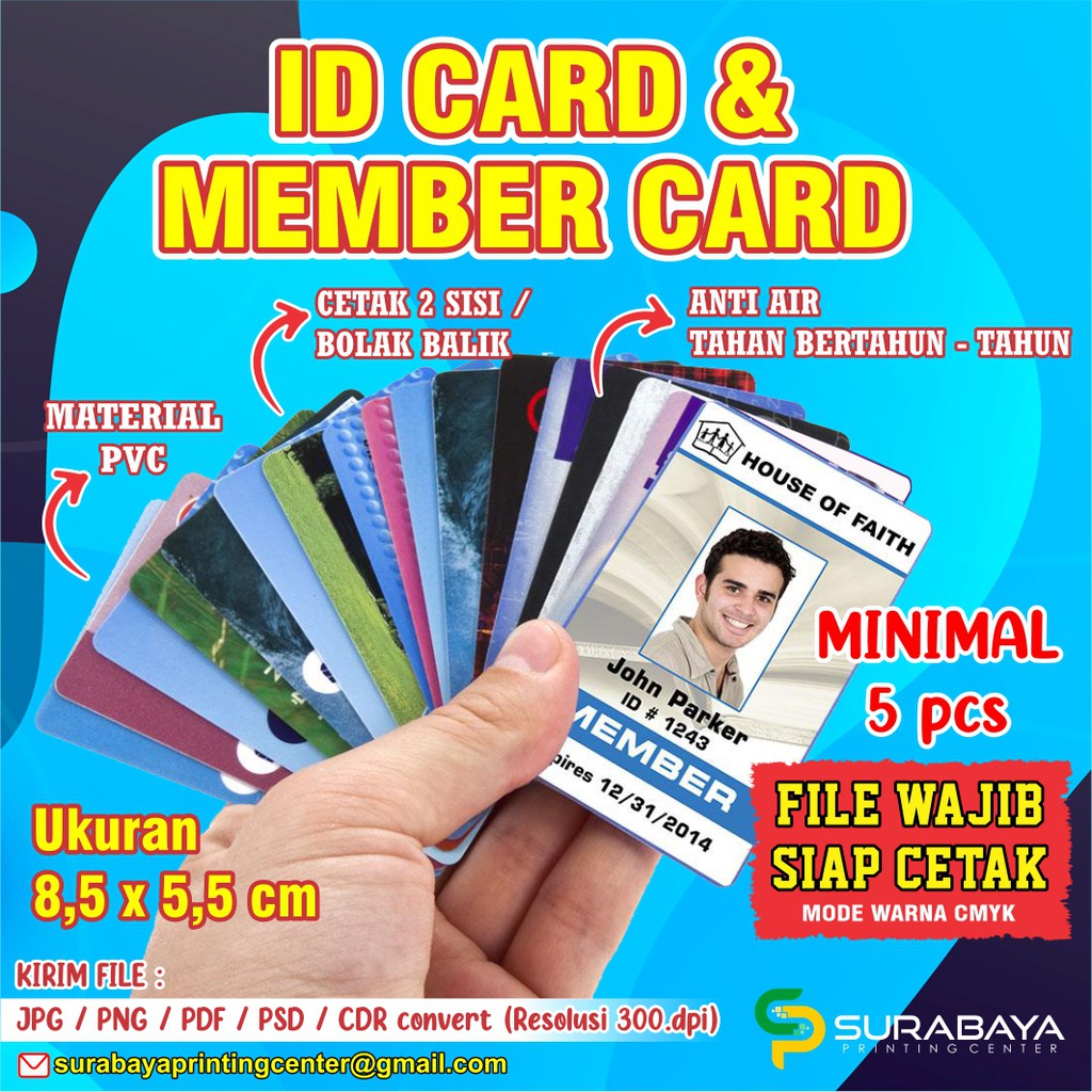 

Cetak ID Card Custom / Kartu Anggota Bahan PVC Murah Berkualitas