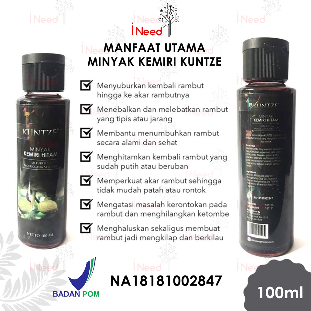 (INEED) KUNTZE Minyak Kemiri Hitam BPOM