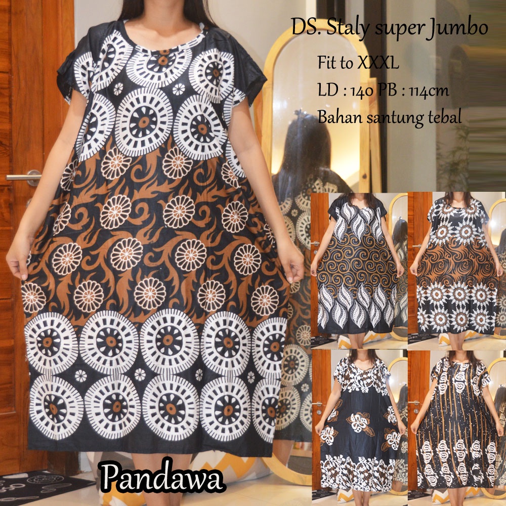 Daster super Jumbo staly LD 140 | 1kg muat 5pcs  | daster murah-Pandawa