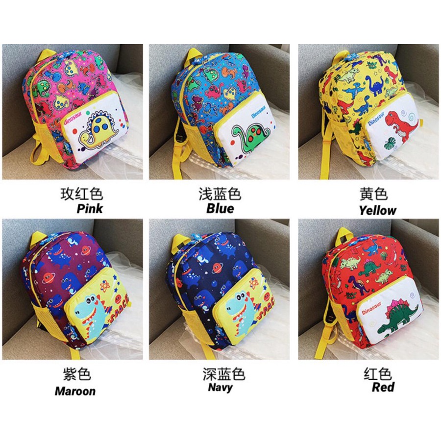 Tas backpack Anak Laki-laki / Perempuan Gambar Dinosaurus Import CB09