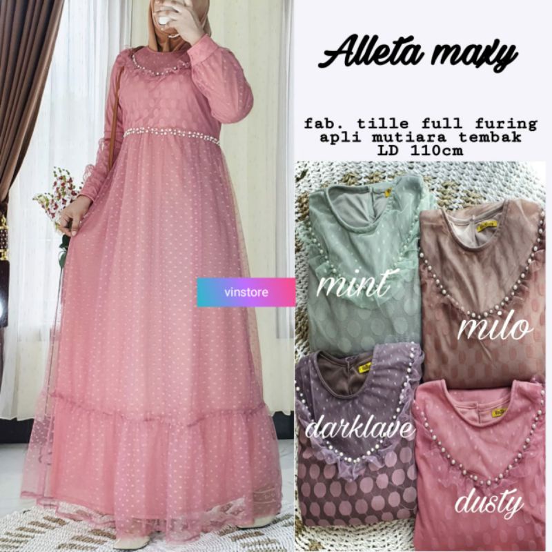 HPS Store - Vin Dress gamis brokat alleta maxy | Dress | Pakaian Muslim | Gamis | Muslimah Outfit | 