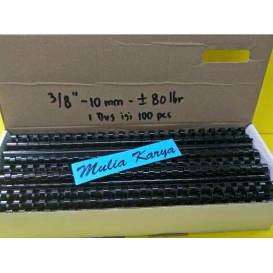 

Spiral Plastik Jilid 3/8 - 10 mm Folio 23 lubang isi 100 bh