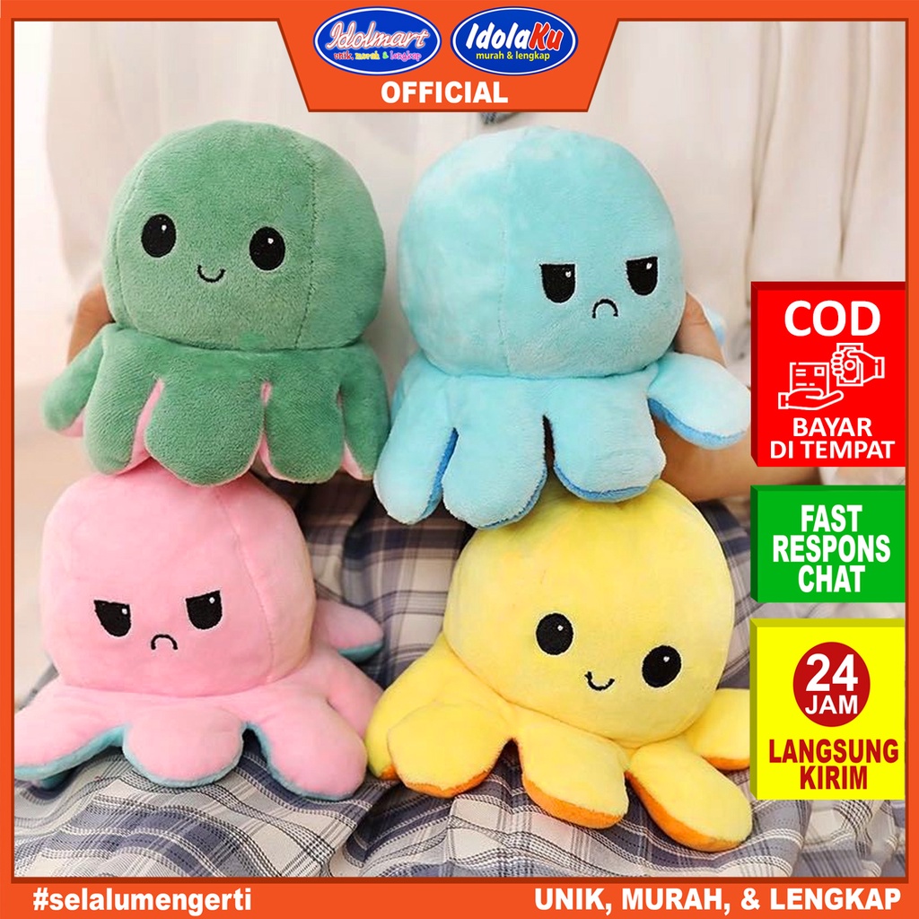 IDOLAKU Boneka Gurita bolak balik Octopus Doll cumi cumi TIKTOK