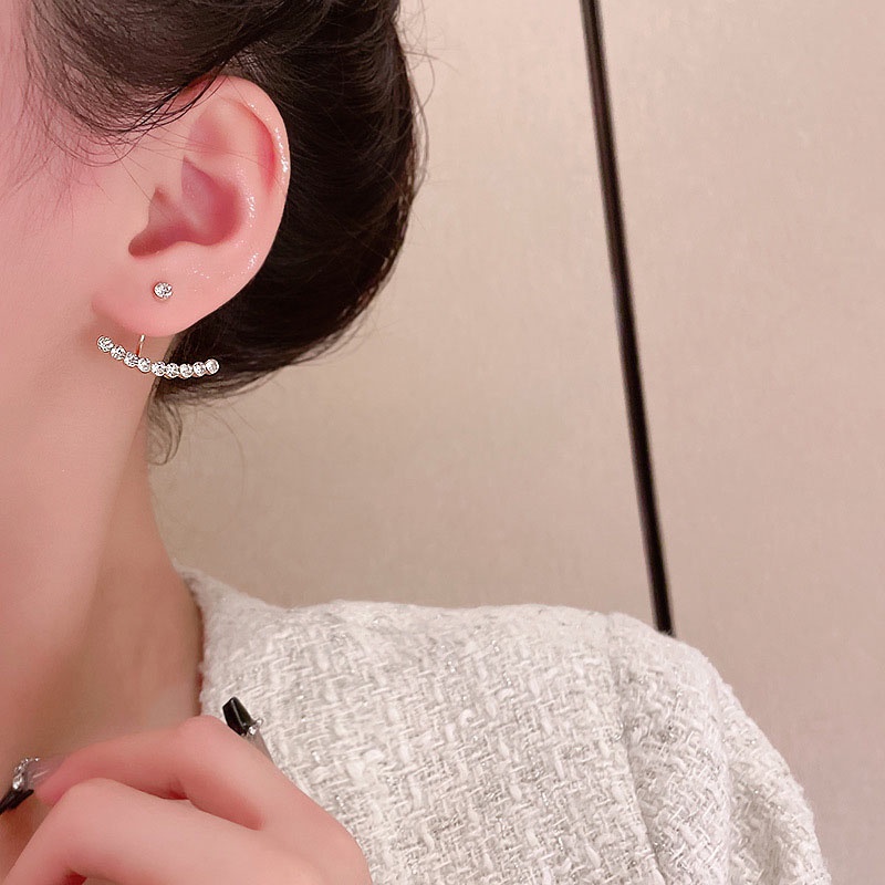 Anting Tusuk Sterling silver 925 Hias Zircon Gaya Mewah High Quality Untuk Wanita