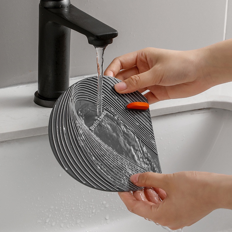 ღ Menebal Air Penguncian Silikon Floor Drain dengan Pegangan Deodoran Pad Wastafel Dapur Saringan Toilet Pad Kamar Mandi Anti Bau