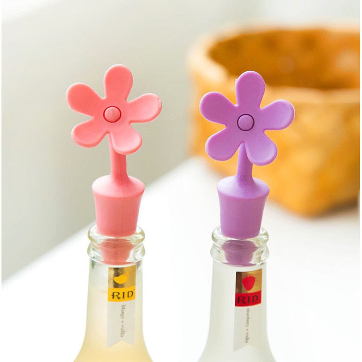 Flower Bottle Cap Cover / Penutup Tutupan Botol Silikon Model Bunga