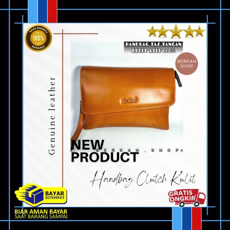 Handbag Clutch Tas Tangan Genggam Pria Wanita Kulit Asli Hand Bag Pouch Pria Cowok Wanita Cewek Kuli
