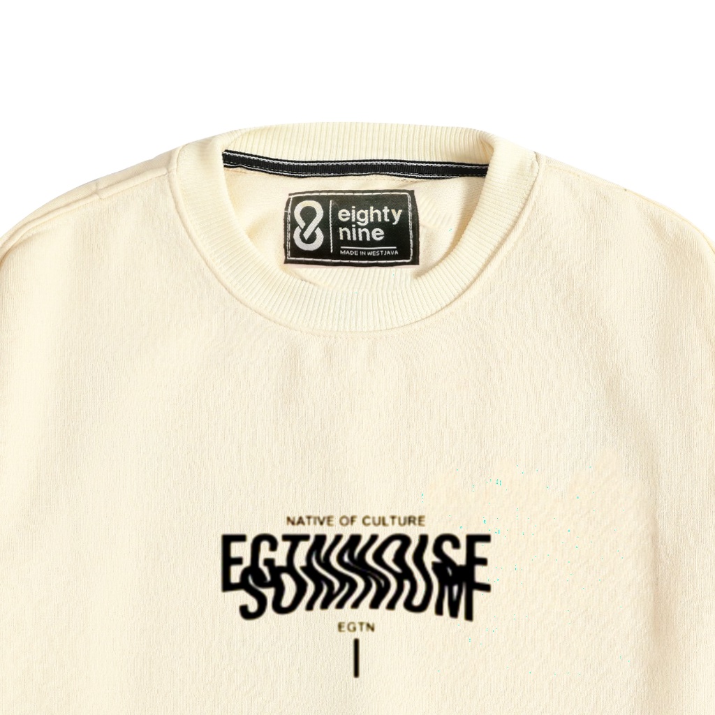 SWEATER CREWNECK CREAM PRIA WANITA OVERSIZE ORIGINAL DISTRO PREMIUM SWITER OBLONG CATON FLEECE TEBEL