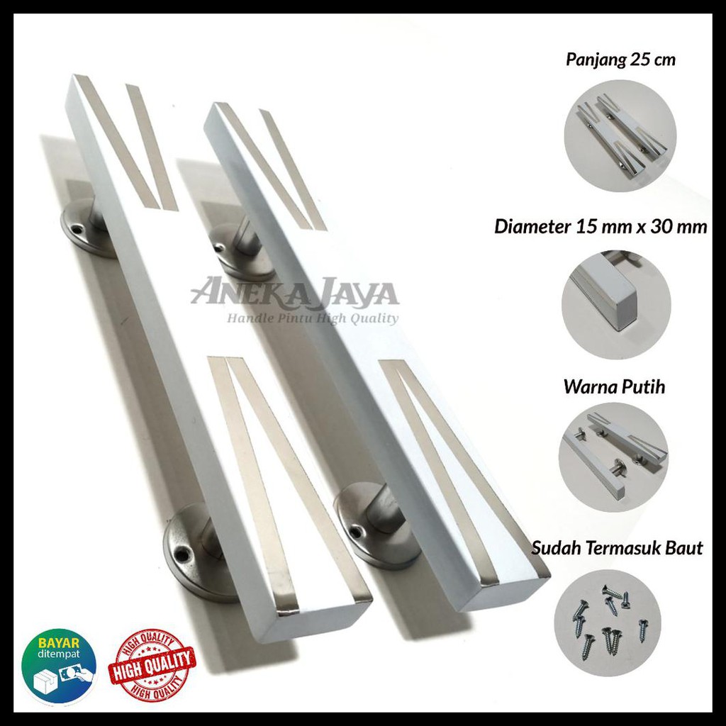 MURAH HANDLE PINTU RUMAH 25 CM / TARIKAN PINTU / GAGANG PINTU PEGANGAN PINTU RUMAH MINIMALIS PUTIH