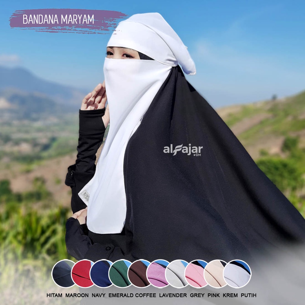 CADAR BANDANA PONI Maryam Polos Dua Layer by Alfajar