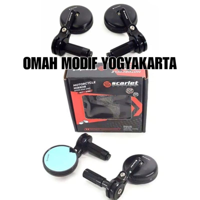 Spion Variasi CRF KLX Nmax ADV 150 Aerox Xmax Spion Jalu Bar End Universal CNC Scarlet Original