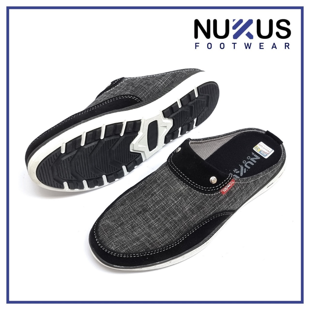 Nukus Sandal Selop Pria Kasual Bustong Hitam - NKH 02 JH