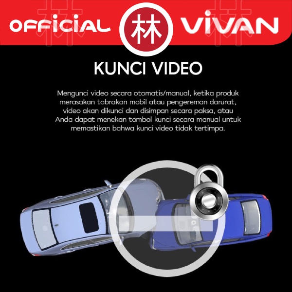 VIVAN VDR01 Dash Cam / CCTV Mobil 1080HD Super Wide Angle High Res