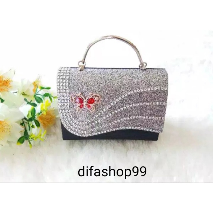 TAS PESTA KUPU MODEL CLUCTH DAN SELEMPANG TERKESAN MEWAH DAN ELEGAN READY DERA SHOP99