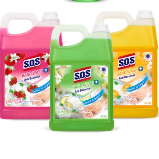 SOS HAND SOAP FRAGRANCE ANTI BACTERIAL 4 LITER / SABUN CUCI TANGAN