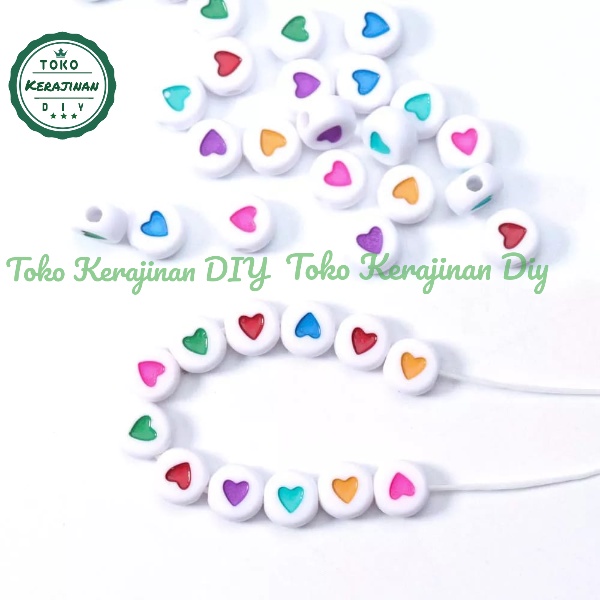 [ 120 pcs ] Manik Mote Love Mute Bulat Pipih Bahan Meronce