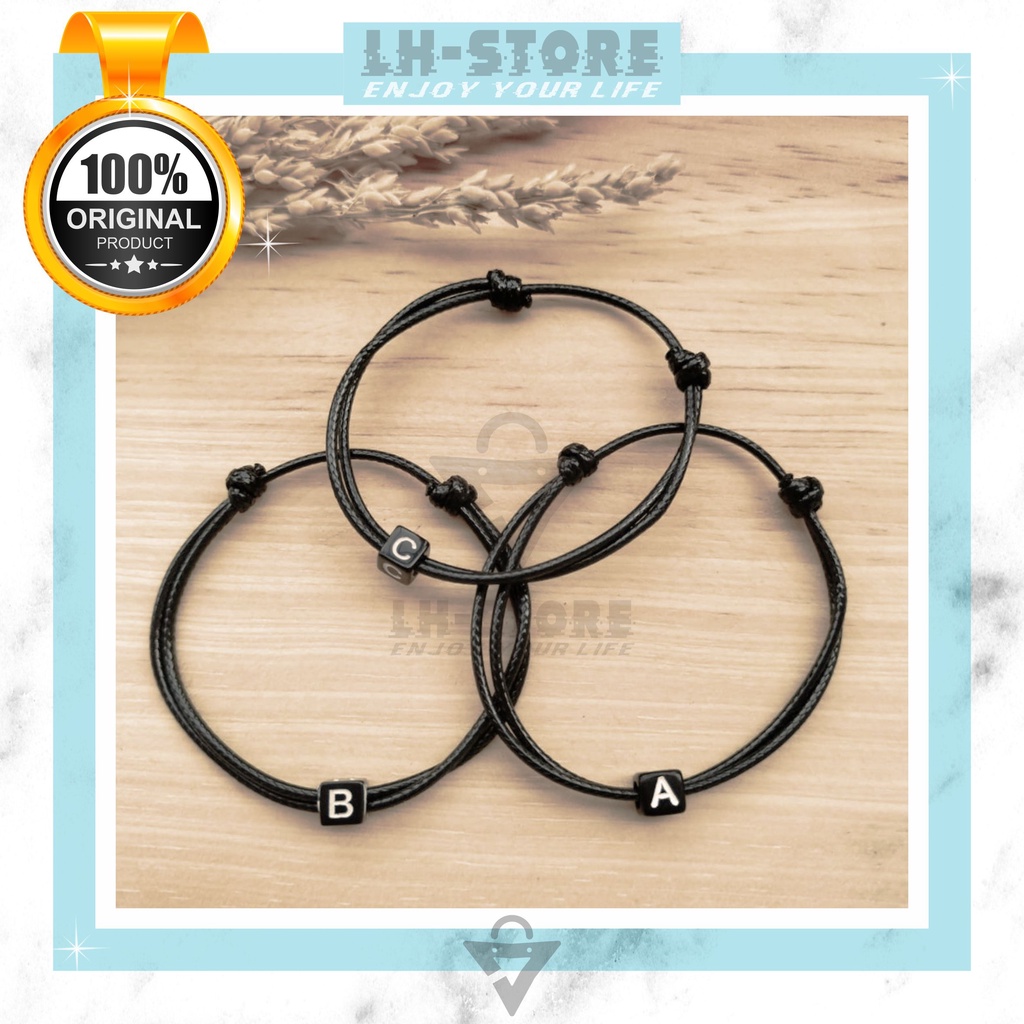 GELANG TALI KOREA HURUF  A-Z  GELANG COUPLE GELANG SINGGLE  GELANG HURUF [G-01]