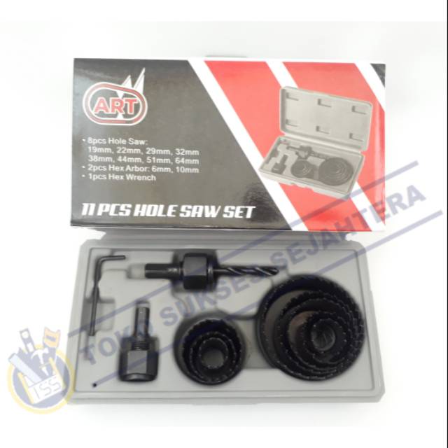 Holesaw Hole Saw Kit Set 11 pcs 11pcs Mata Bor Pelubang Kayu 11 pcs Bor Kayu Pvc Hole Saw Hidroponik