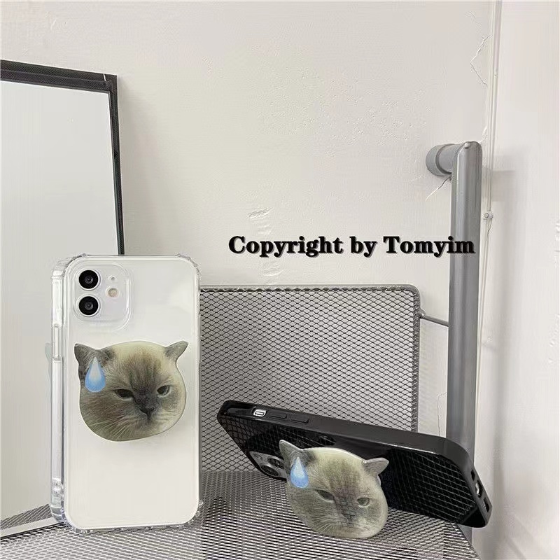 Ins Ring Holder Hp Bentuk Kucing Lucu Gaya Korea Untuk iphone / Samsung / Xiaomi / Huawei