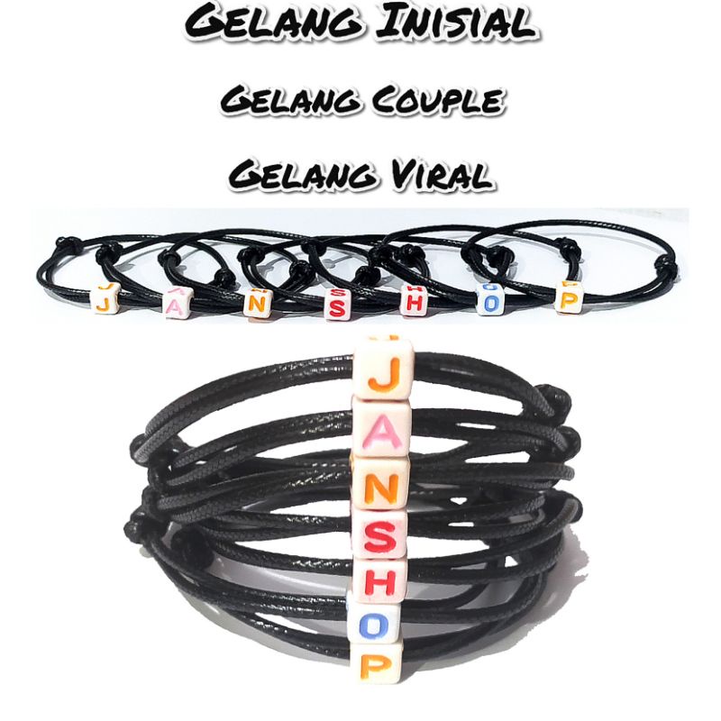 TERMURAH GELANG INISIAL GELANG COUPLE VIRAL LUCU TERBARU UNISEX