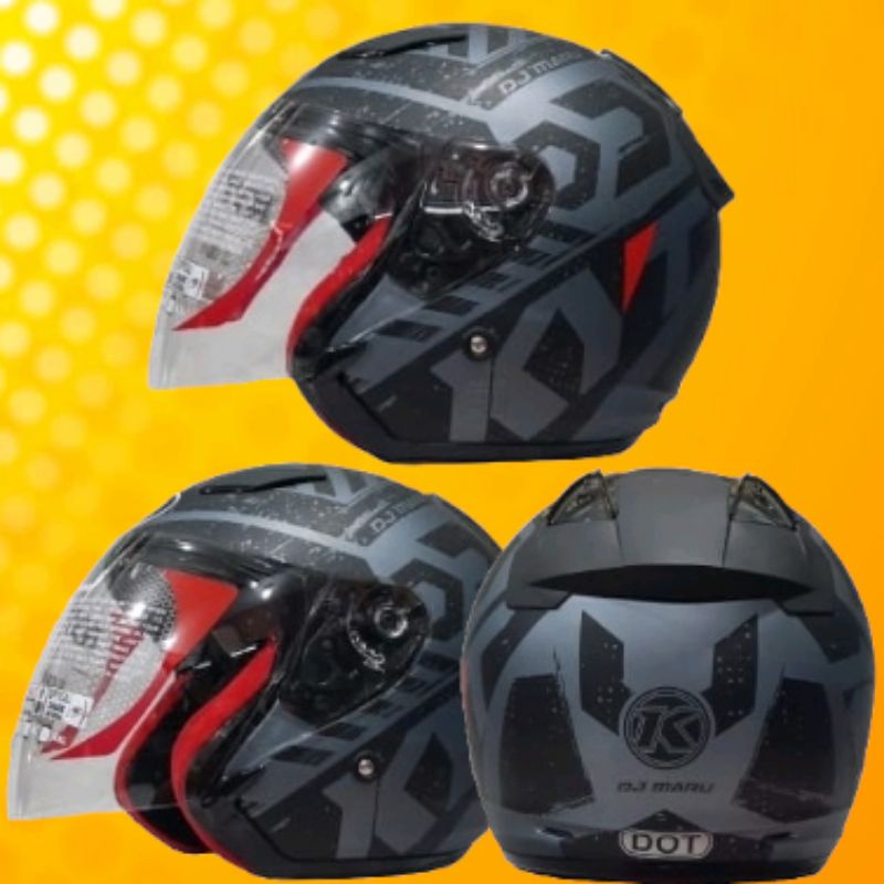 Helm KYT DJ MARU Motif seri 16 Matt Allgrey Black ORIGINAL