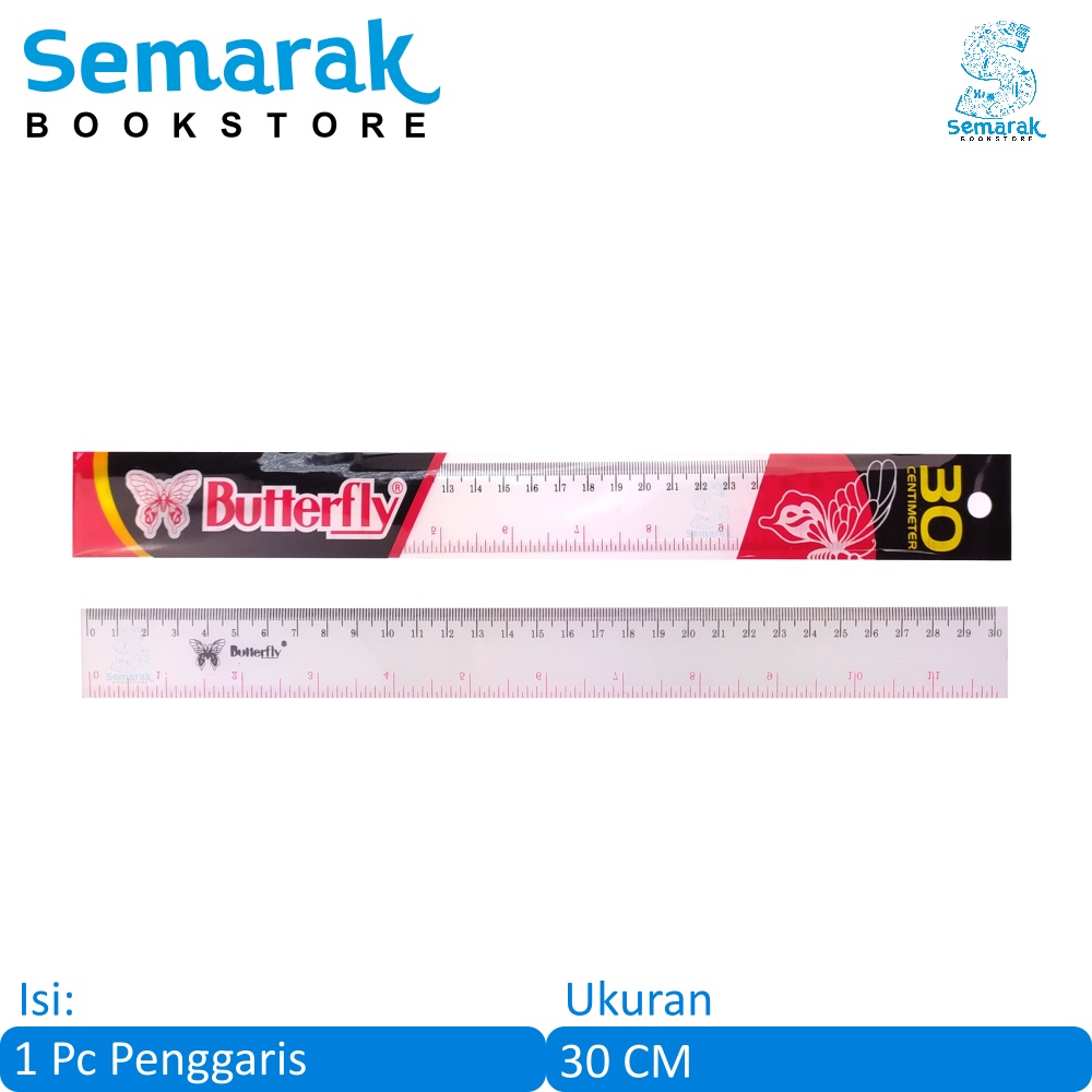 

Butterfly The Best Glass Ruler Penggaris Plastik Transparan 30 CM [1 Pc]