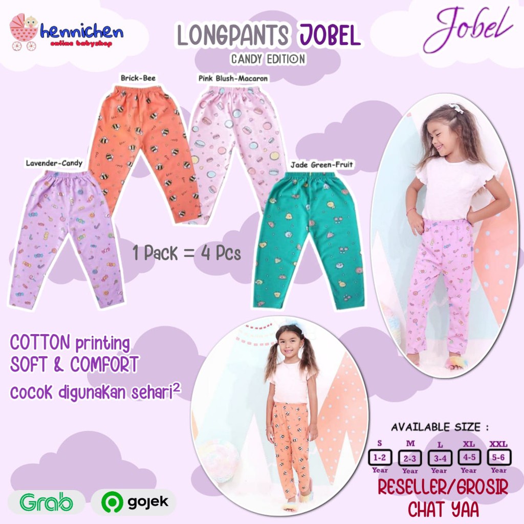 ISI 4 PCS PROMO Jobel BY kAZEL Long Pants Forest / winter / galaxy / BAMBOO / candy / jobel love pants Edition celana panjang anak celana anak  legging anak 0-6tahun