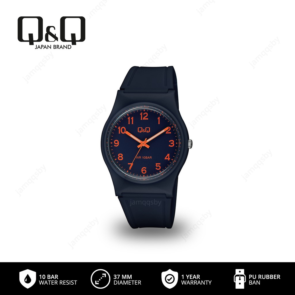 Jam Tangan Arloji Wanita Fashion Analog Rubber Q&Q QnQ QQ VS42 VS42J Original Water Resist 10 BAR