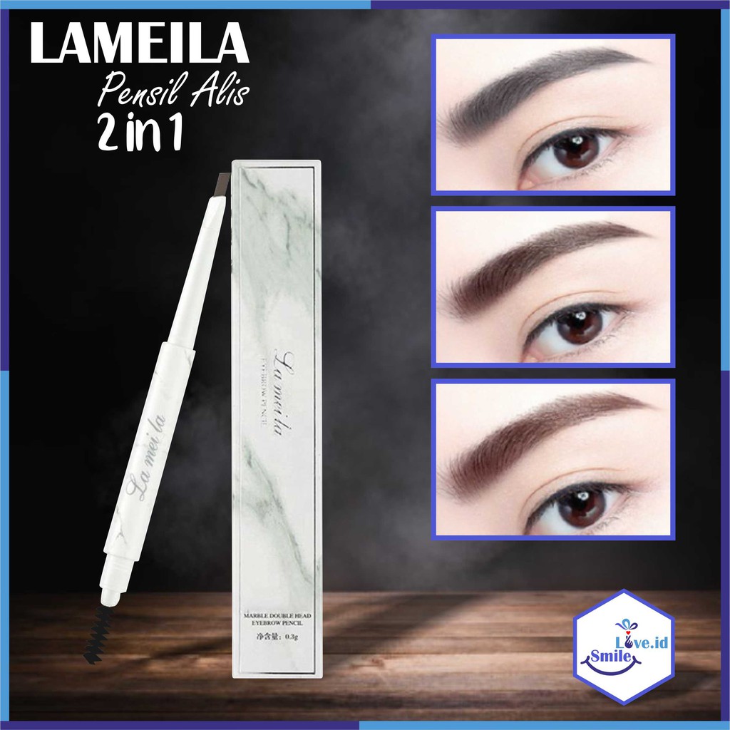 LAMEILA Pensil Alis 2 in 1 / Eyebrow Pencil 7 Color Available