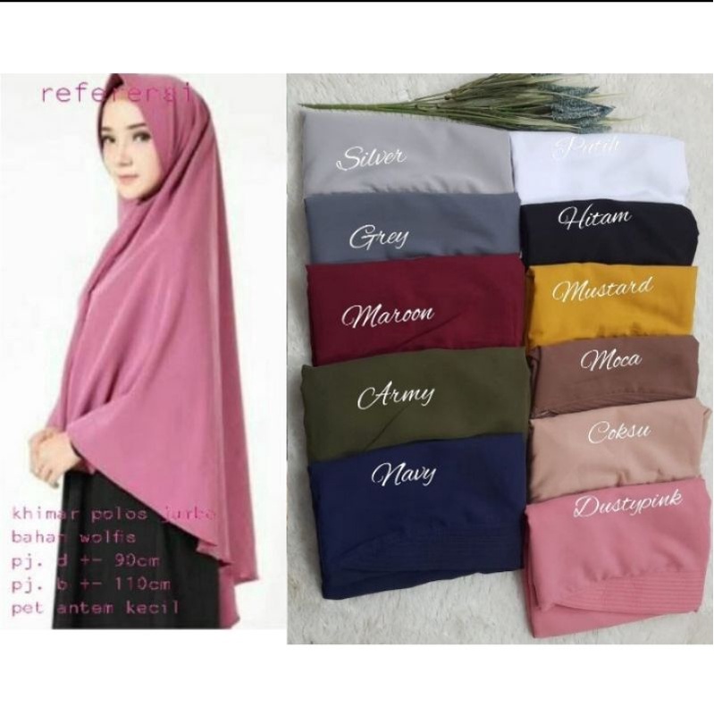 Khimar ROSE CREP PREMIUM // Jilbab Syar'i Instan Premium Super Jumbo XXL Lancip // Kerudung Wanita