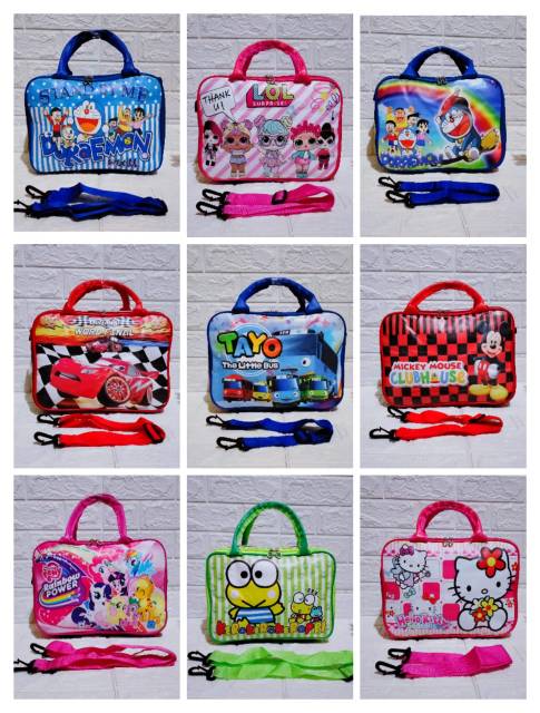 Tas travel bag karakter mini /travel bag lokal size 30x23x13 cm