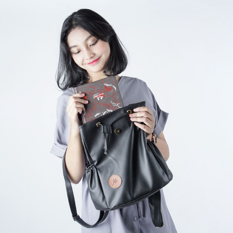 Rhatu.id - HILDA - Tas Ransel Wanita , Cream, Hitam, Ping, Abu