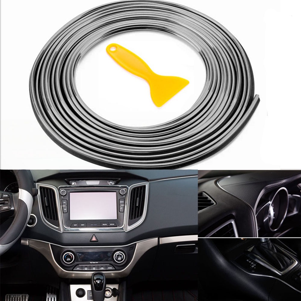 5 Meter List Dashboard Trim Mobil Interior Dekorasi Lis Moulding Strip Dengan Scraper Trim Dekorasi interior Mobil Strip DIY