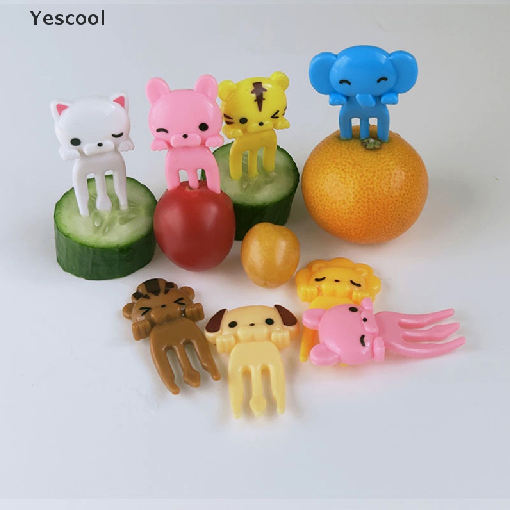 Yescool 8Pcs Garpu Buah Bentuk Binatang Untuk Anak