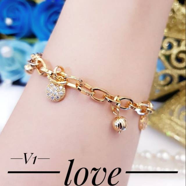 Xuping gelang lapis emas 24k 3028j